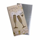 Bryllupskort dobbelt med konvolutt, flotte pålimte detaljer, Champagneglass thumbnail
