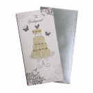 Bryllupskort dobbelt med konvolutt, flotte pålimte detaljer, Kake thumbnail