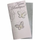 Bryllupskort dobbelt med konvolutt, flotte pålimte detaljer, Sommerfugler thumbnail