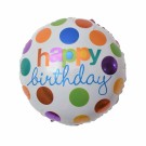 Folieballong Happy birthday 46 cm rund thumbnail