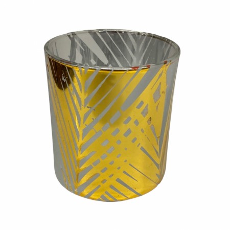 Lysglass gullfarget 7x8 cm Trend design