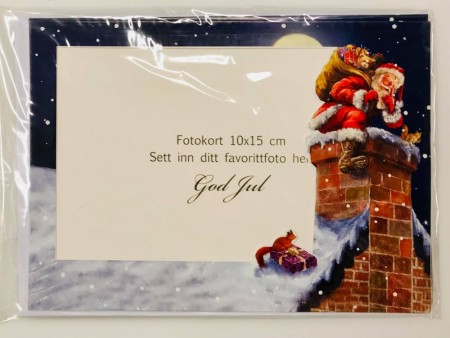 Fotorammer jul, med konvolutt 10 x 15cm 4pk