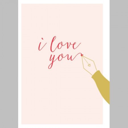 Gratulasjonskort dobbelt med konvolutt I love you!