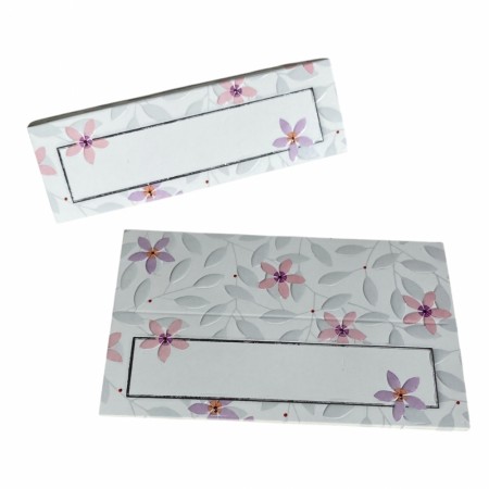 Bordkort 10 pk. Rosa blomster