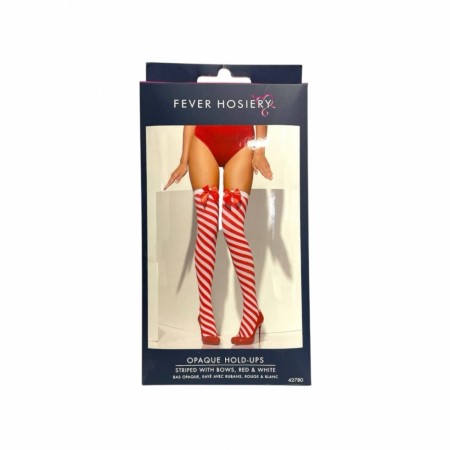 Strømper med røde og hvite striper Fever Hosiery