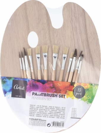 Kunstmalersett pensler og palett
