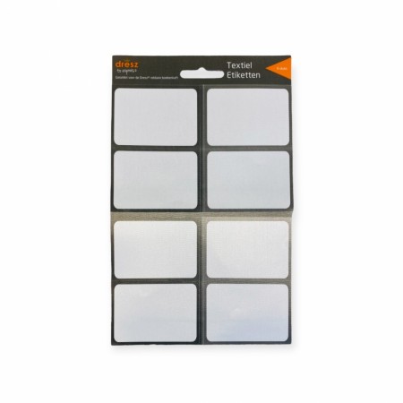 Tekstiletiketter 8pk - mørk/lys grå