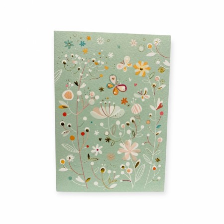 Gratulasjonskort dobbelt med konvolutt Blomster