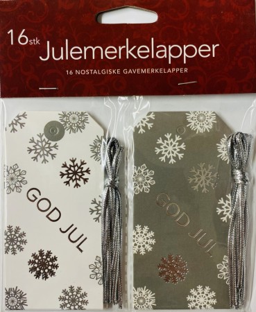 julemerkelapper 16 pk. Nostalgisk