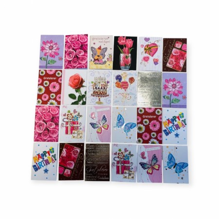 Gratulasjonskort dobble med konvolutt 24 stk. Beste pris kr. 40,- v/100 stk