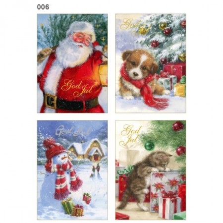 Julekort enkle 16 pk.