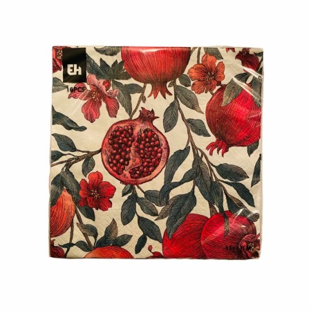 Servietter 16 pk. Blomster og granateple