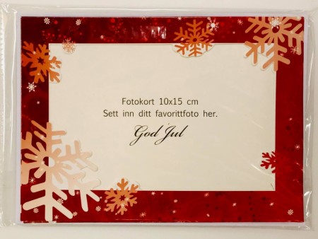 Fotorammer jul, med konvolutt 10 x 15cm 4pk