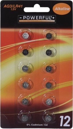 Knappebatterier AG3/LR41, 12 stk