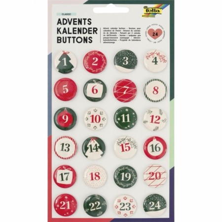 Adventskalender-merker med sikkerhetsnål