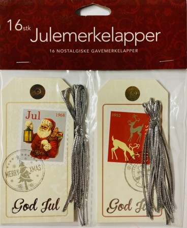 julemerkelapper 16 pk. Nostalgisk