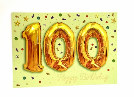 Gratulasjonskort dobbelt med konvolutt 100 år