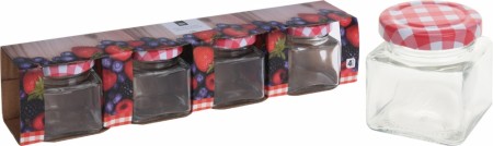 Glasskrukker 4 pk. 75 ml