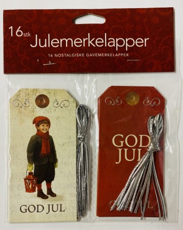 julemerkelapper 16 pk. Nostalgisk