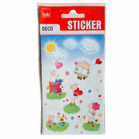 Stickers 3 ark Sau med hjerte