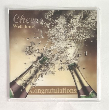 Dobbelt kort med konvolutt - 3D effekt, Champagne