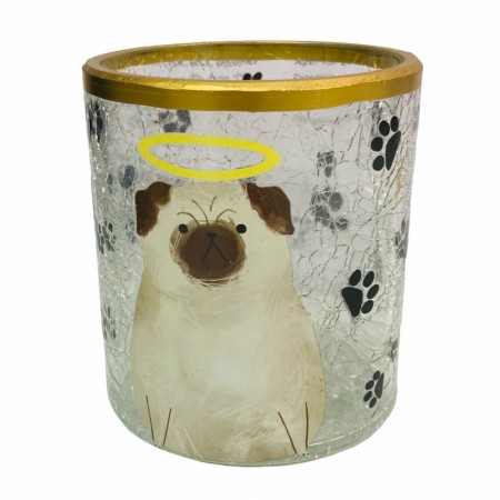 Lysglass krakelert med hundemotiv Trend Design